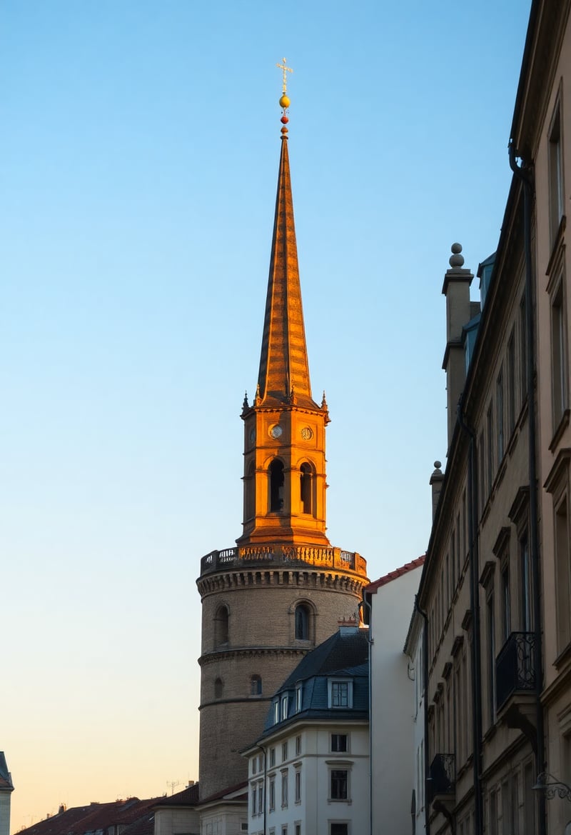 Sunset Serenity Over Historic Towers