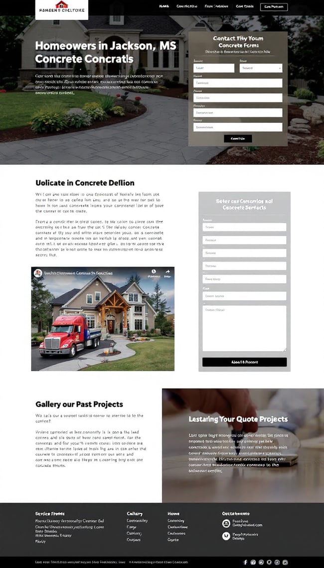 Jackson Concrete Services Lead Generation Page