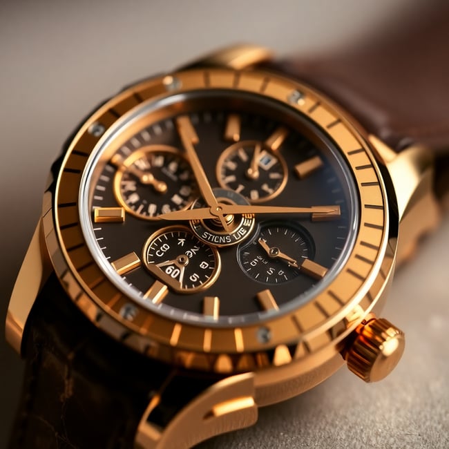 Golden Timepiece Elegance