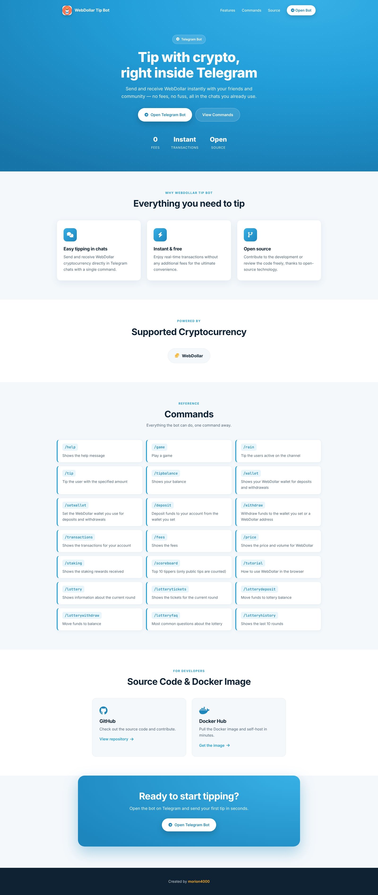 Telegram Bot - Landing Page