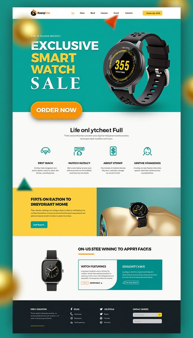 Exclusive Smart Watch Sale Landing Page Design