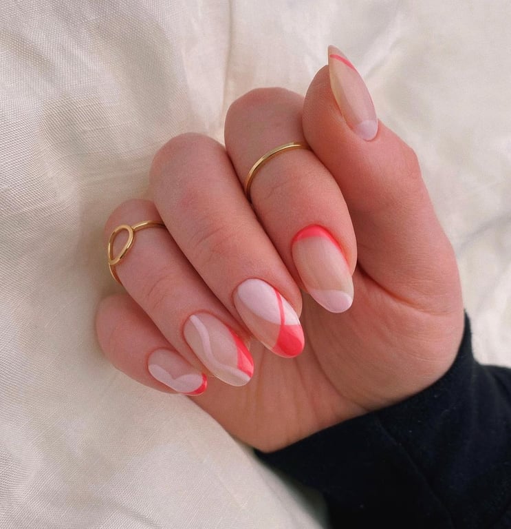 the image shows, simple yet elegant nails
