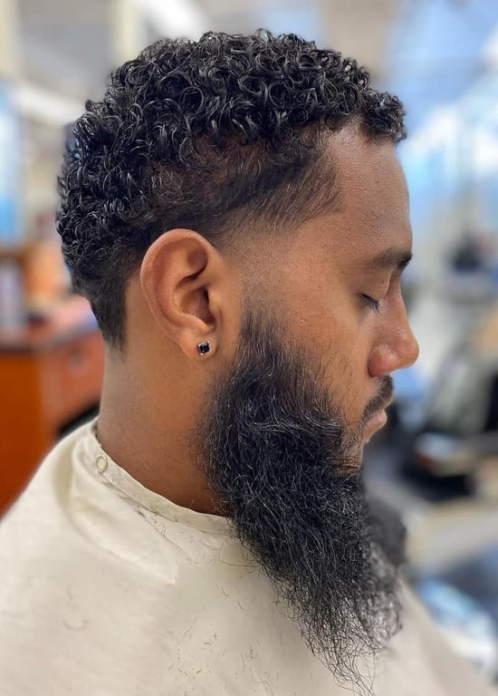 the image shows, taper haircut for black men