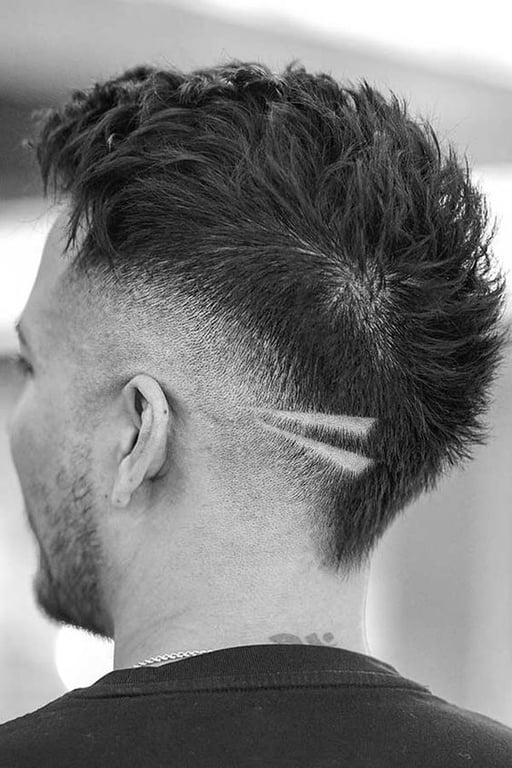 In this image show, Mohawk Fade haircuts.