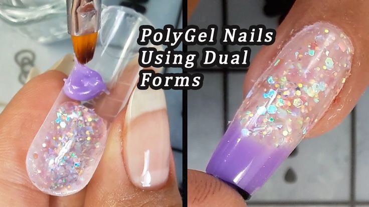 the image shows, polygel nails