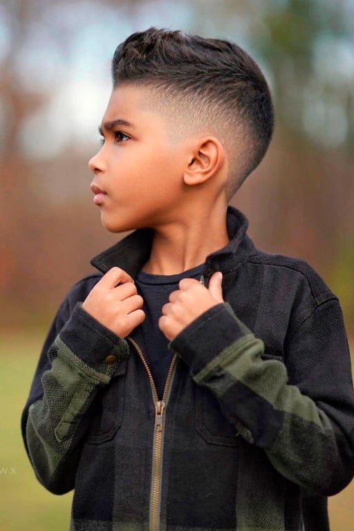 In this image show Boy Haircut Fade Long On Top