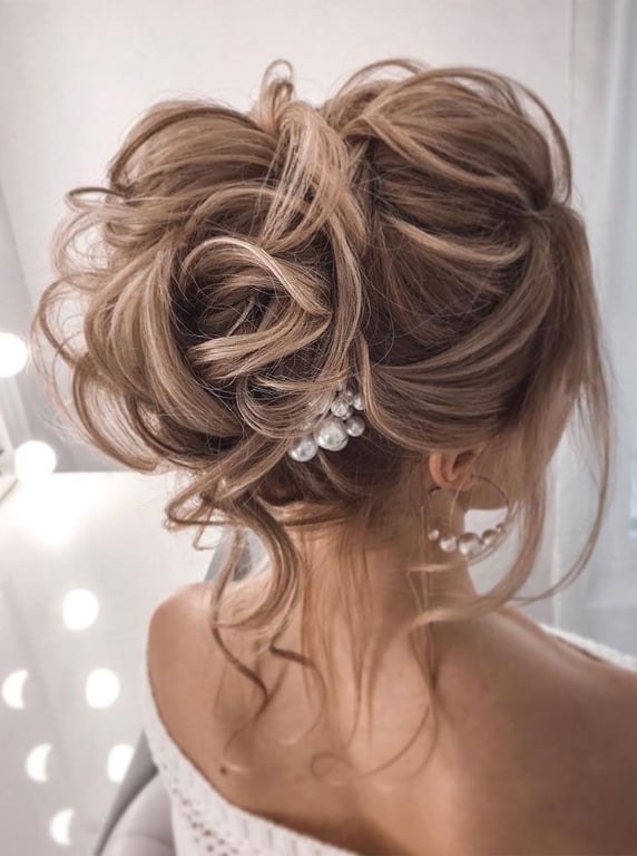 the image shows, romantic updo