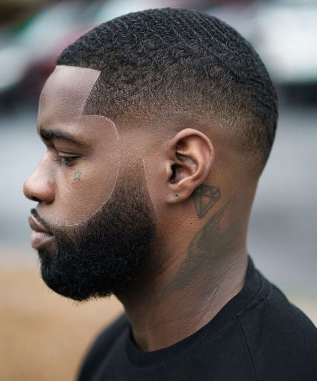 In this image show Black Skin Fade Haircut