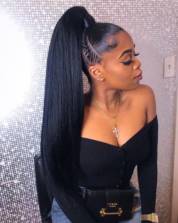 In this images show, the Ponytail Hairstyles for Black Hair