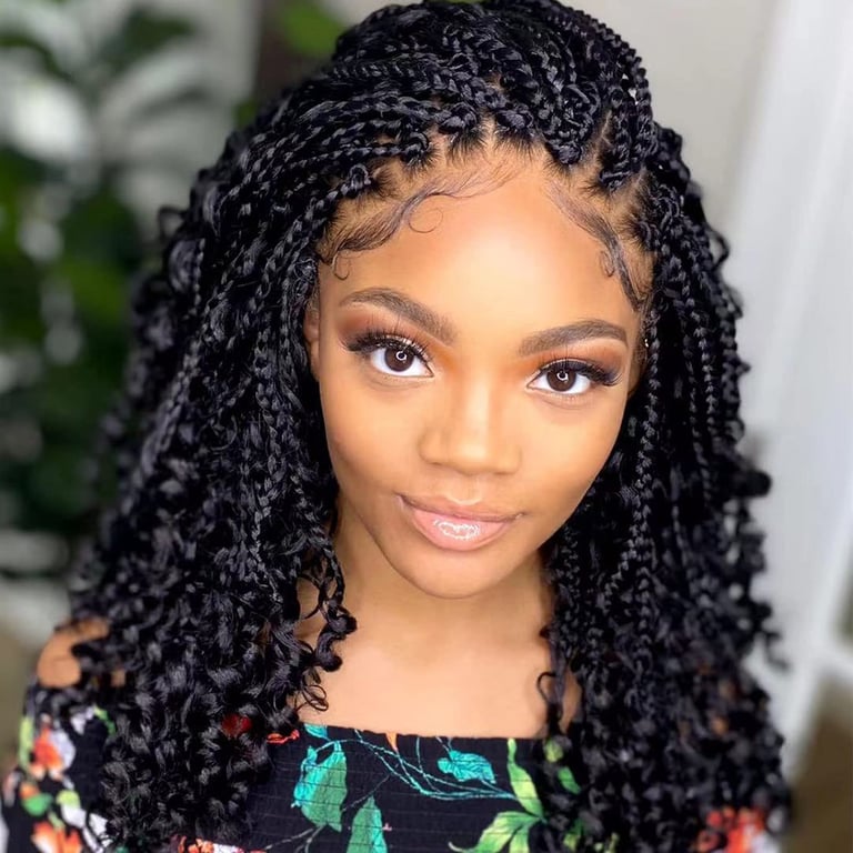 In this image show, the Wavy Crochet Braids hairstyles