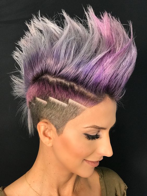 In this image show, the Colorful Mohawk haircuts.