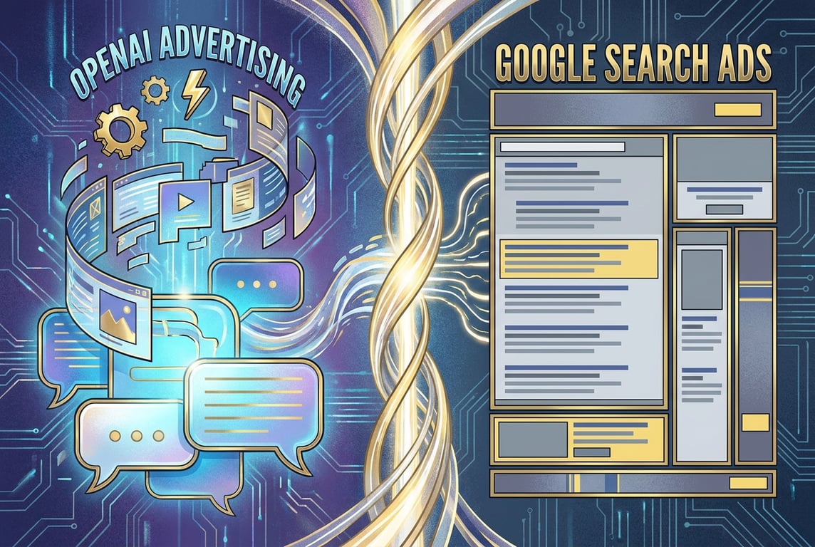 OpenAI advertising revolution disrupting Google with AI-powered ad placement in ChatGPT search results