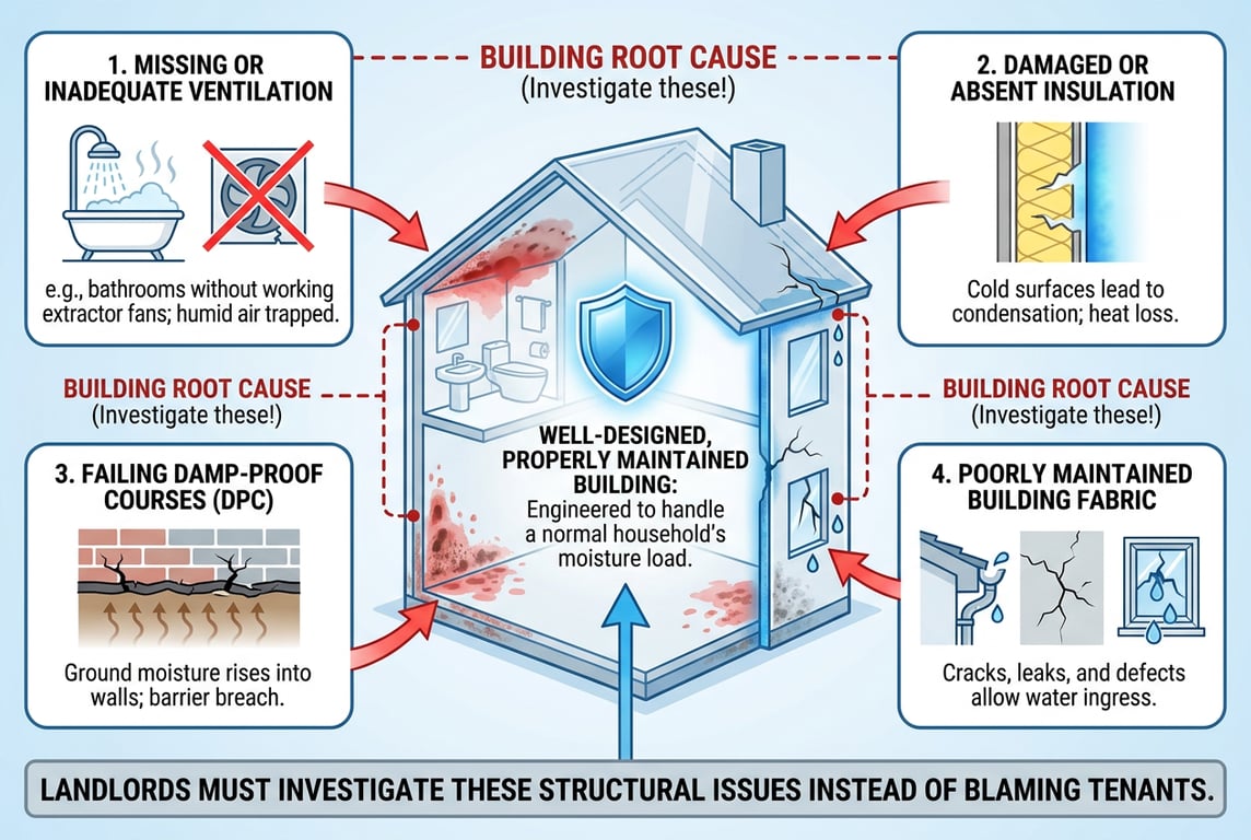 Root causes of damp and mould landlords must address under Awaab's Law
