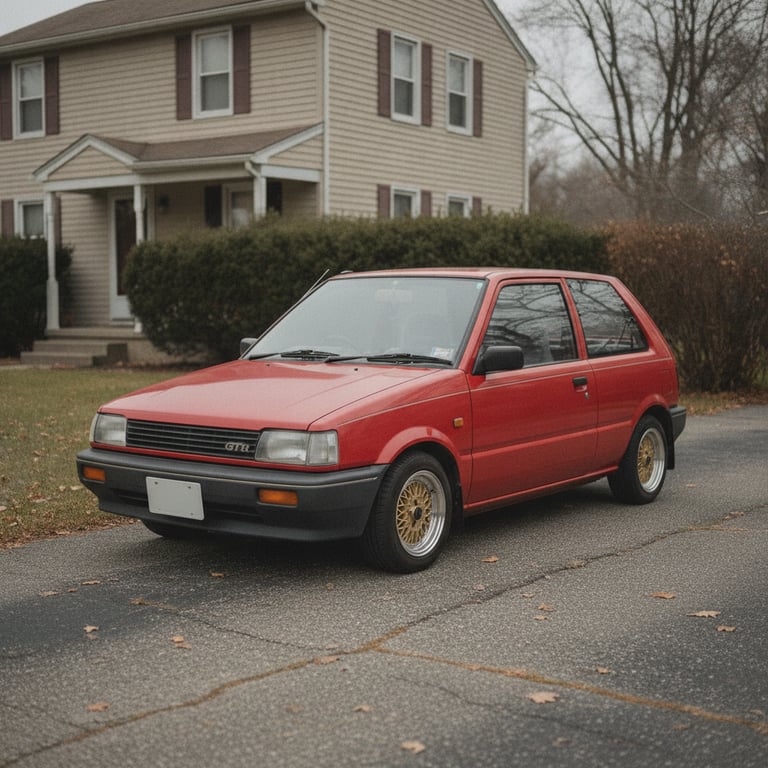 Daihatsu Charade GTti (G100) parked in a US driveway