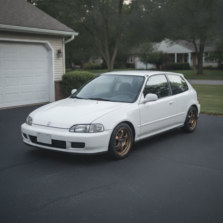 Honda Civic SiR (EG6) parked in a US residential driveway