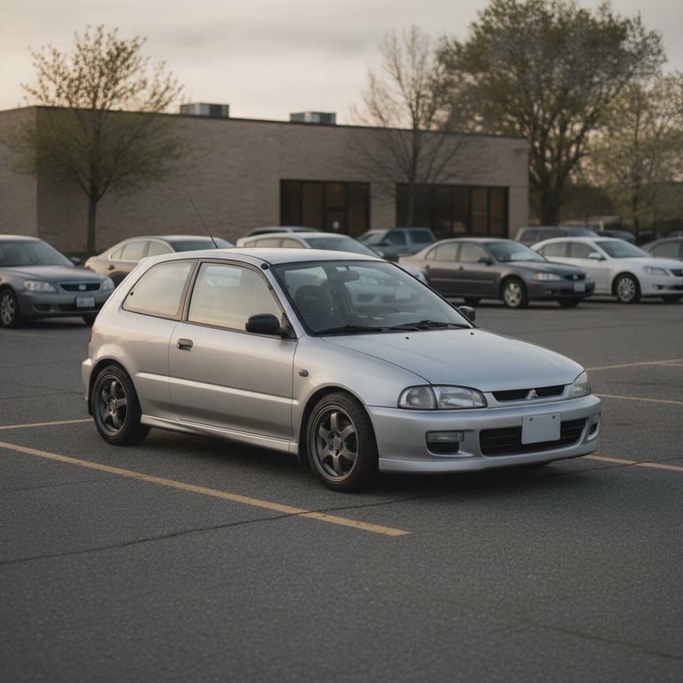 Mitsubishi Mirage Cyborg (CJ4A) in a US parking lot