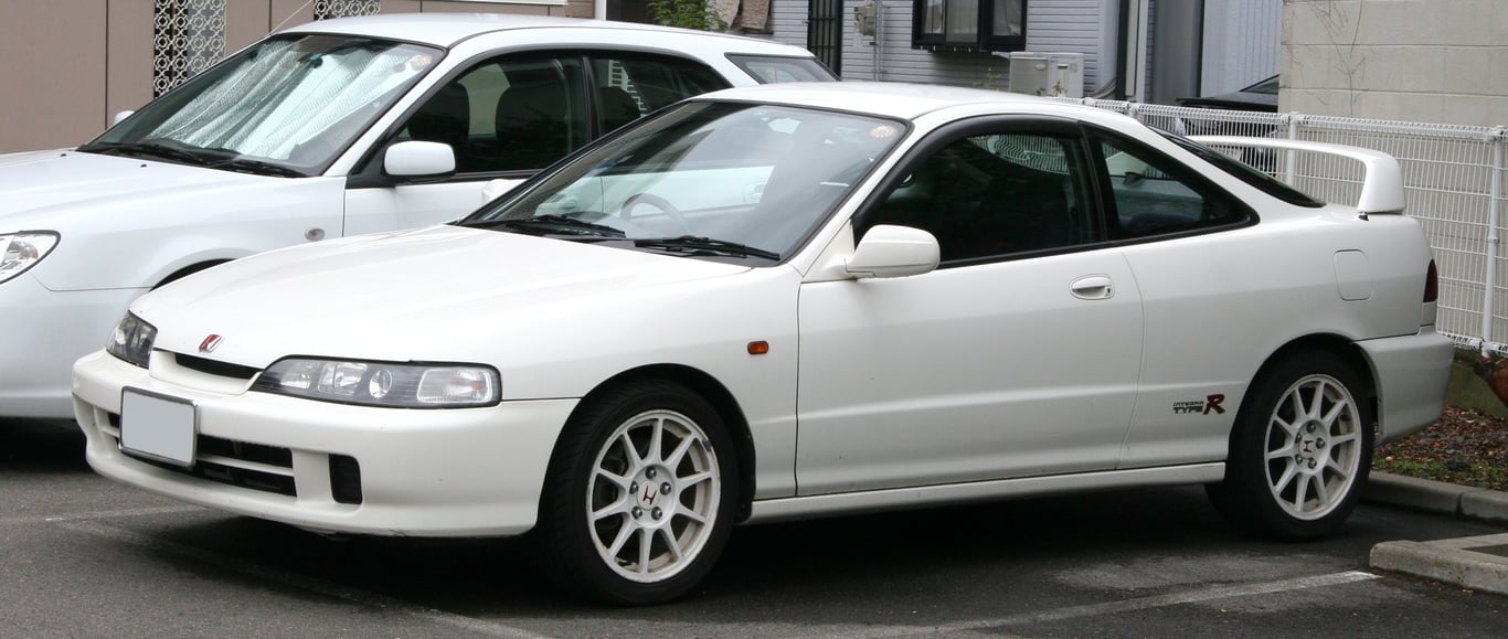 Honda Integra Type R DC2, white three-door coupe, front three-quarter view