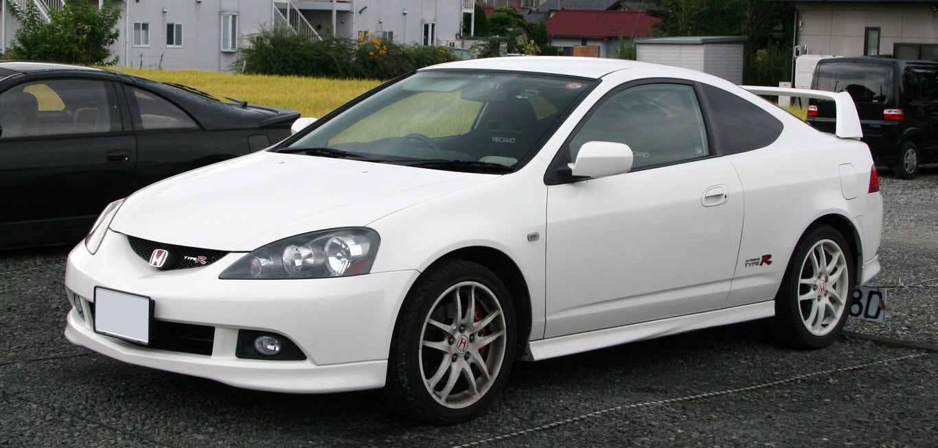 Honda Integra Type R DC5, white three-door coupe, front three-quarter view