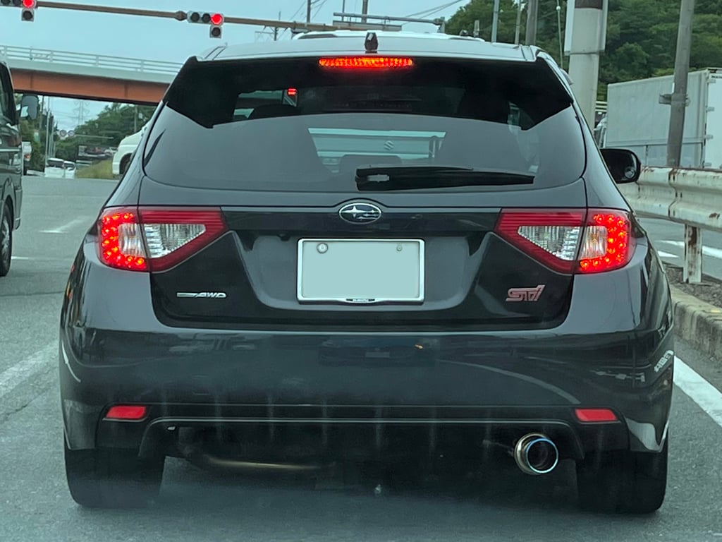 Japanese-market Subaru Impreza WRX STI five-door (CBA-GRB), rear view