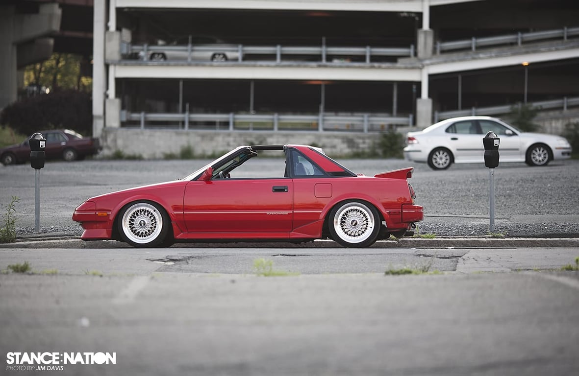 First-generation Toyota MR2 AW11 with pop-up headlights