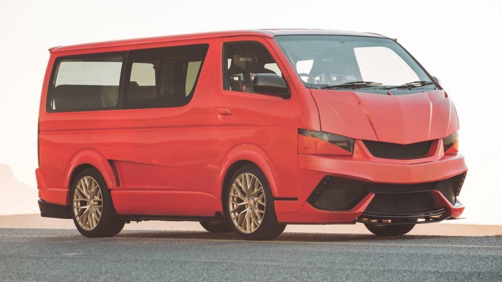 Toyota HiAce Wagon, side profile showing high-roof cab-over packaging