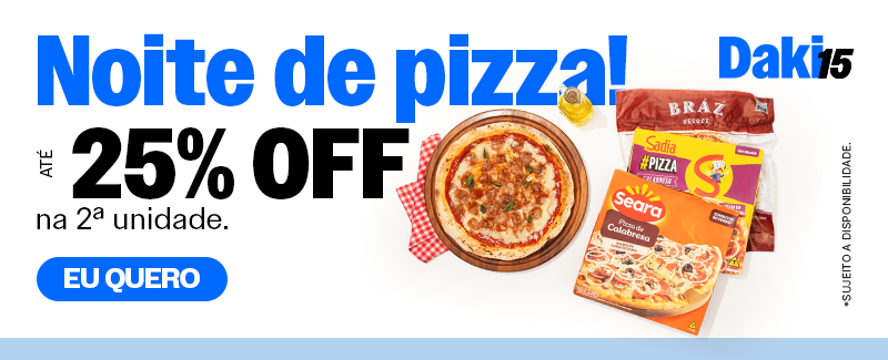 Pizzas até 25% OFF na 2ª un!