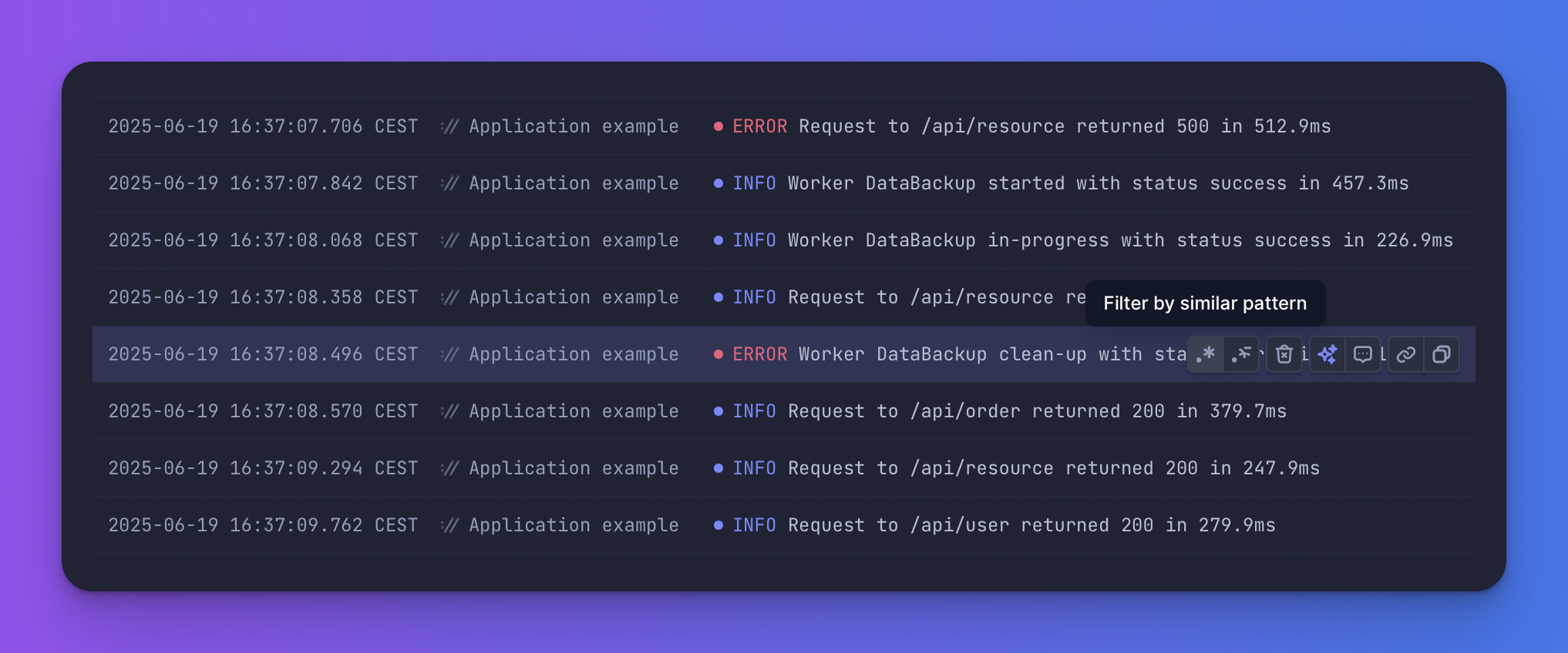 Pattern-based filtering in Live tail