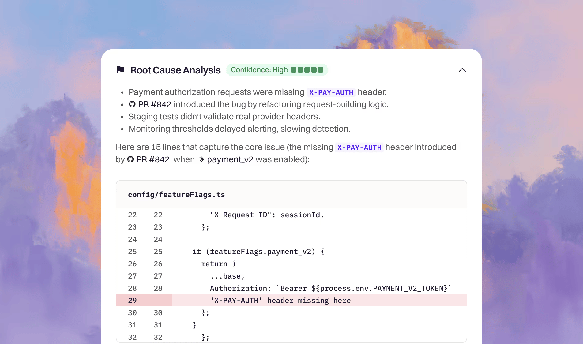 SCREENSHOT: Rootly AI SRE root cause analysis