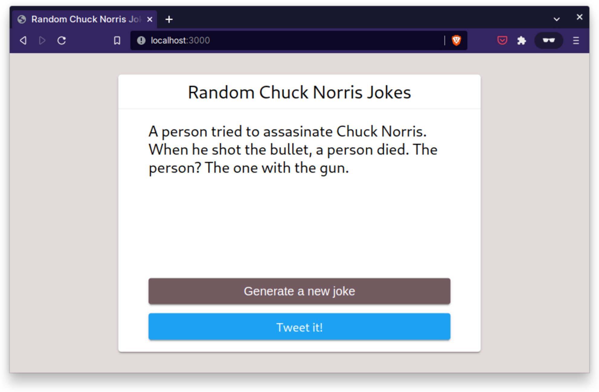 Chuck Norris App in action