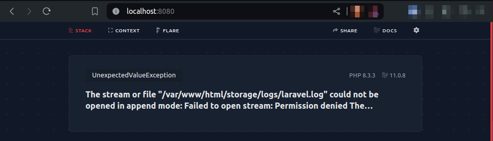 Failed to open stream error