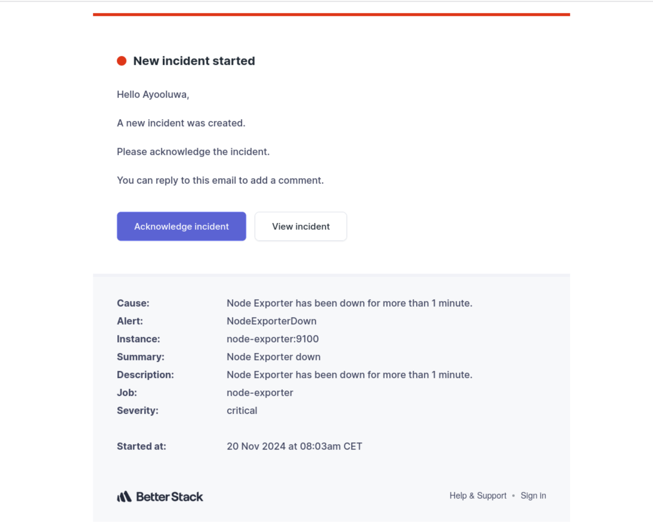 Better Stack email