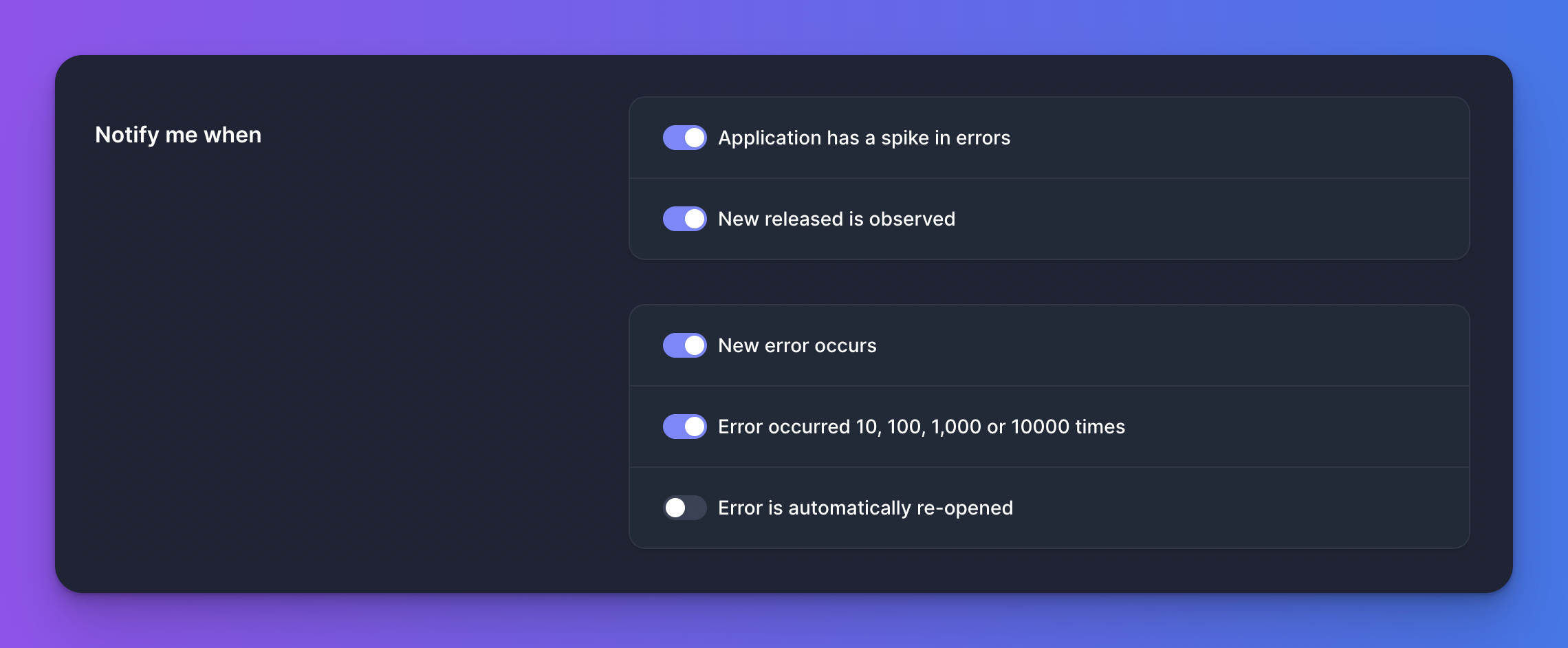 Slack settings
