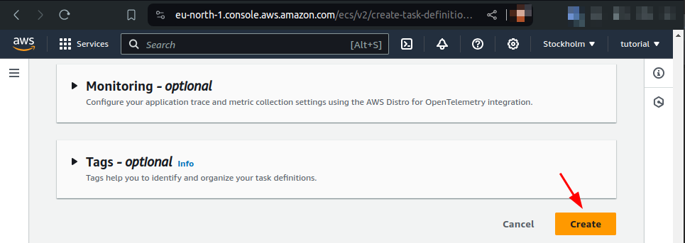 create task definition
