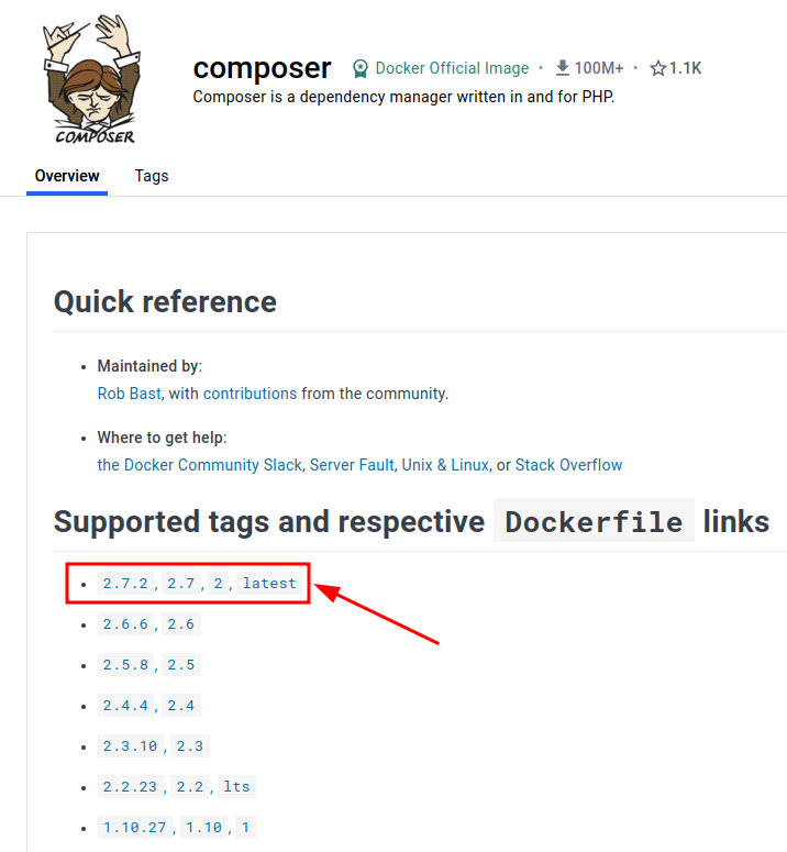 Official Composer image on Docker Hub