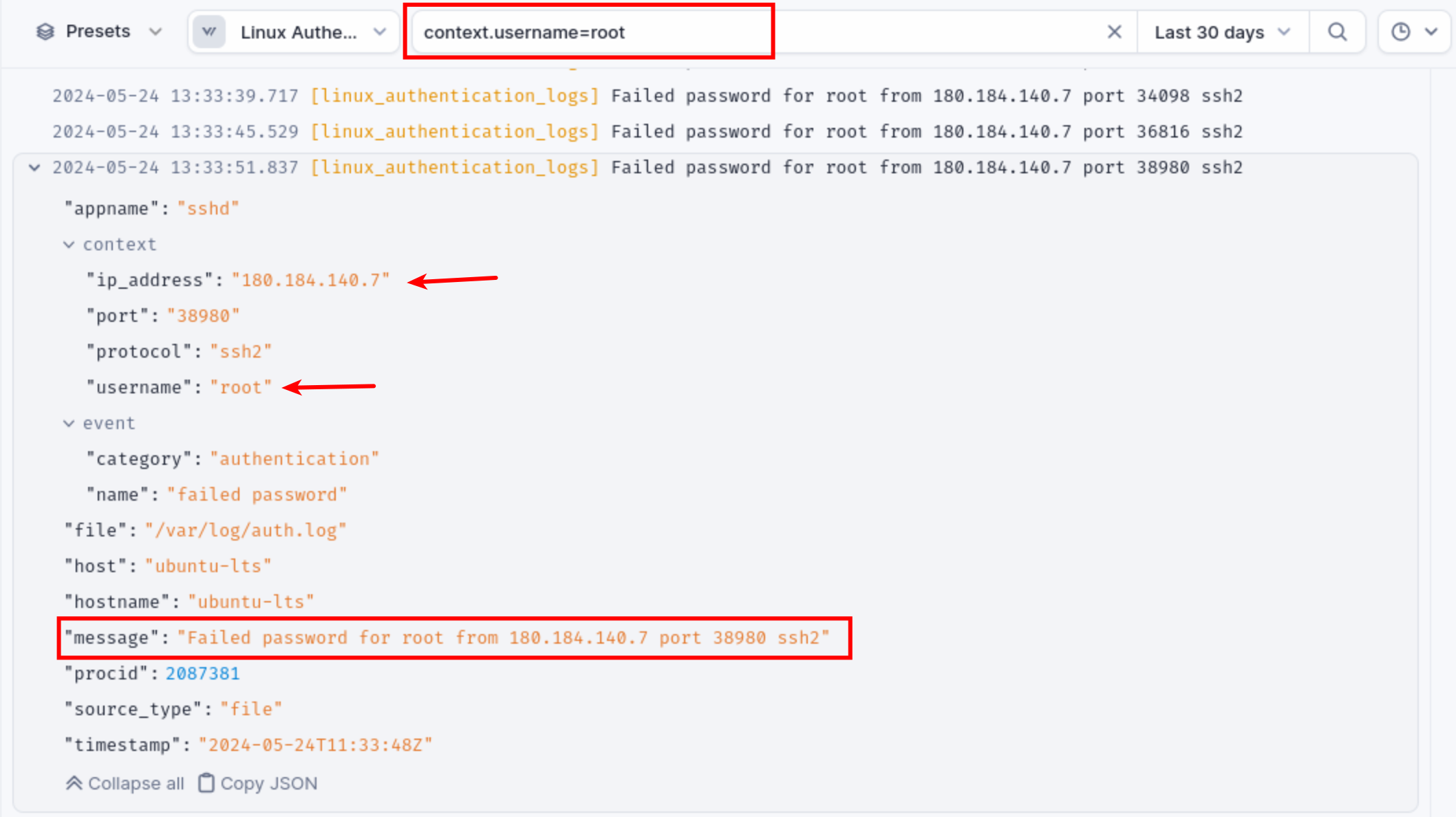 Linux Authentication Logs in Better Stack