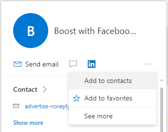 Outlook add contact