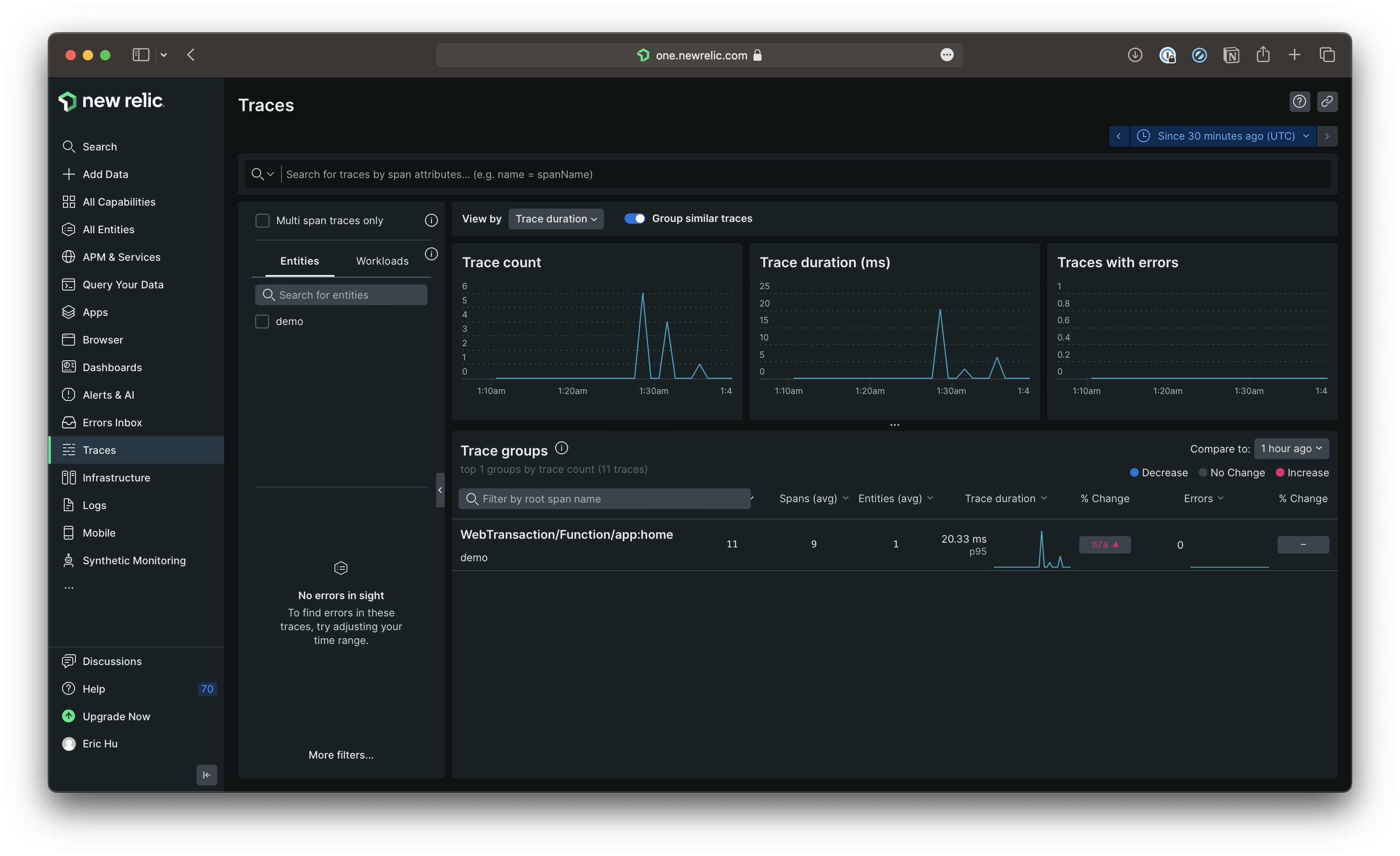 New Relic UI