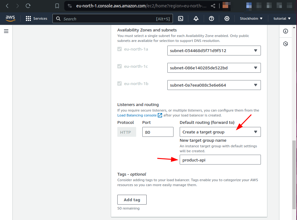 create a target group