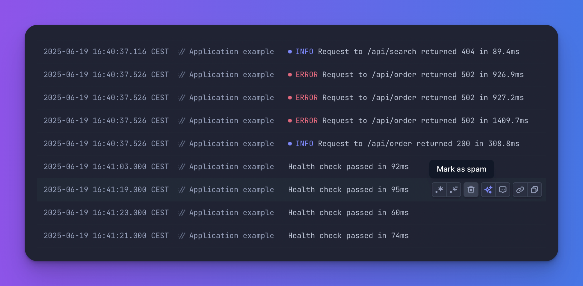 Mark as spam using patterns