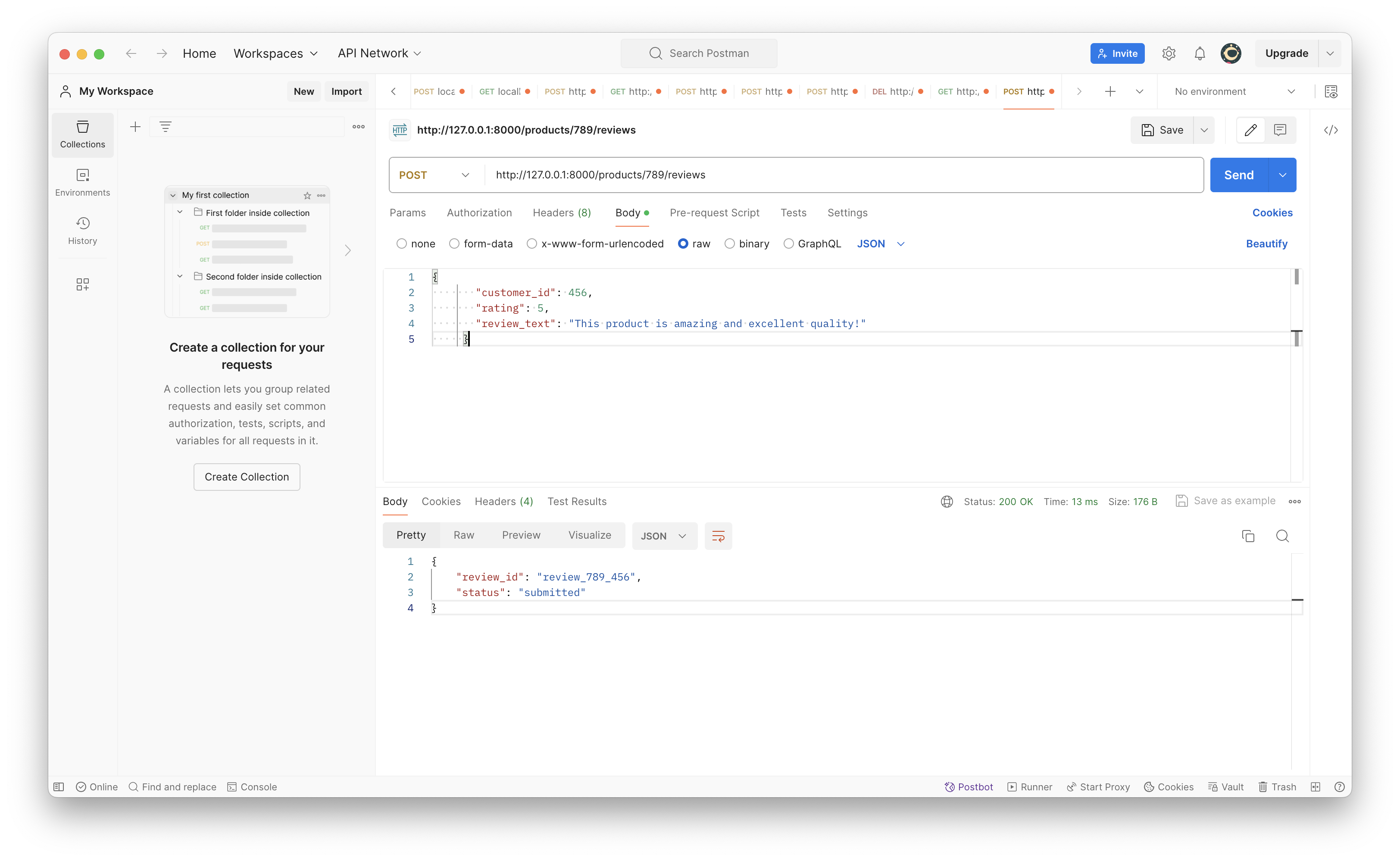 Screenshot of the Postman UI
