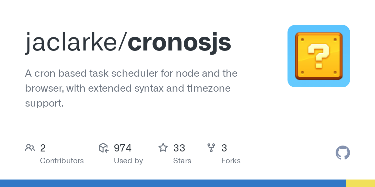 Screenshot of Cronosjs Github