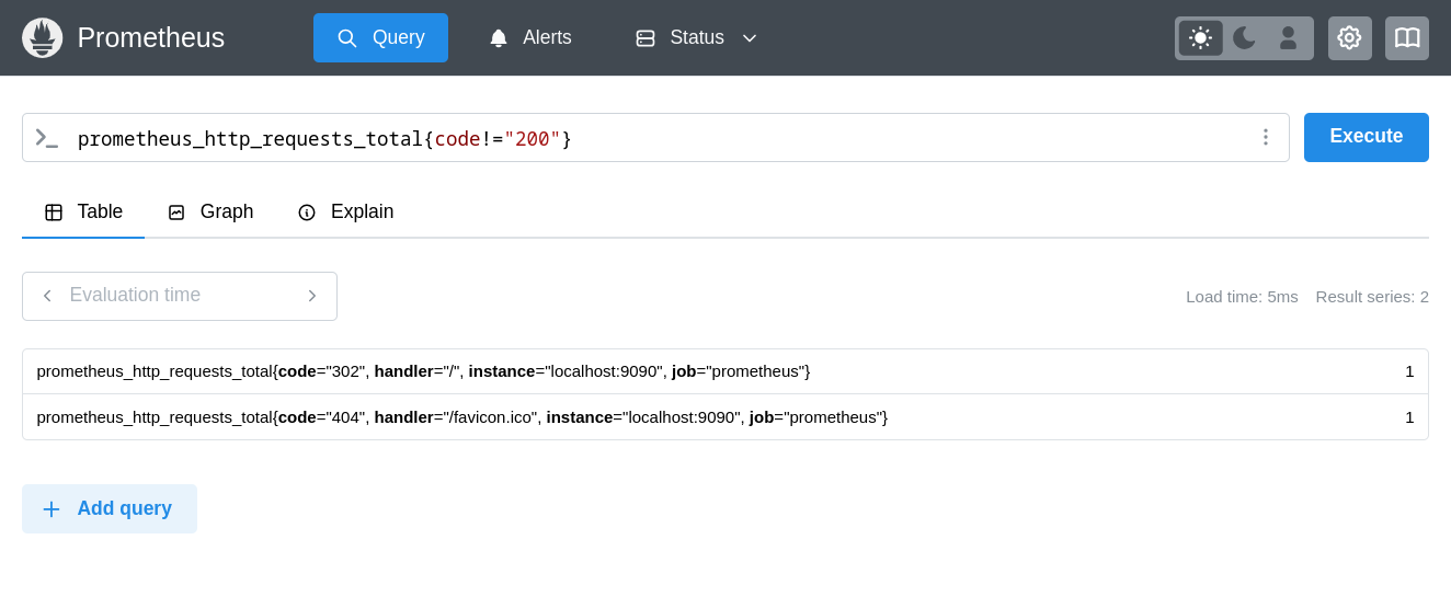 PromQL not equals label matcher