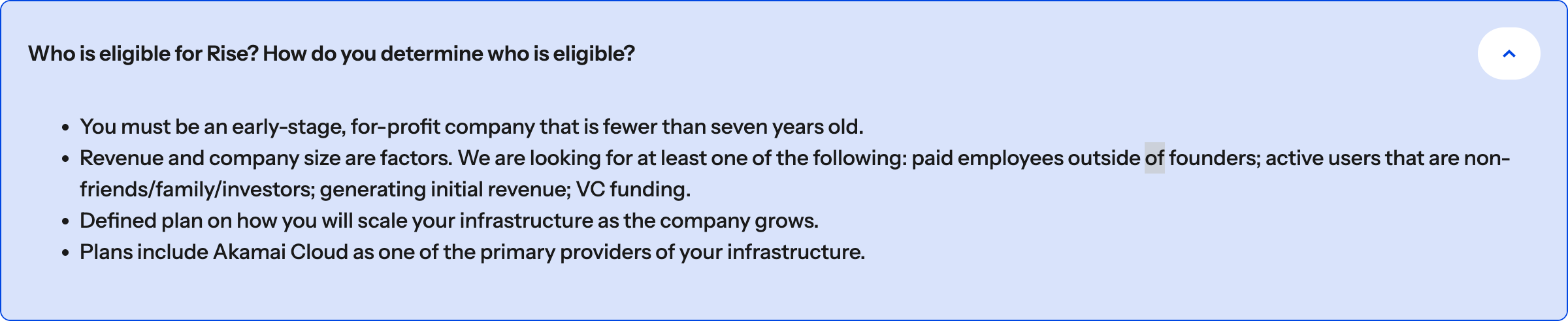 Akamai Cloud Rise application and eligibility intake