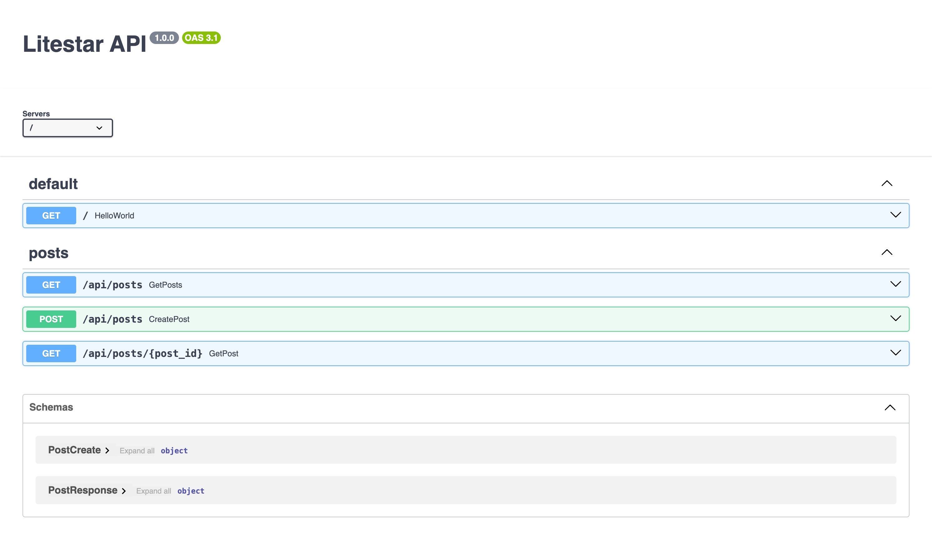 Screenshot of updated API documentation showing GET endpoints