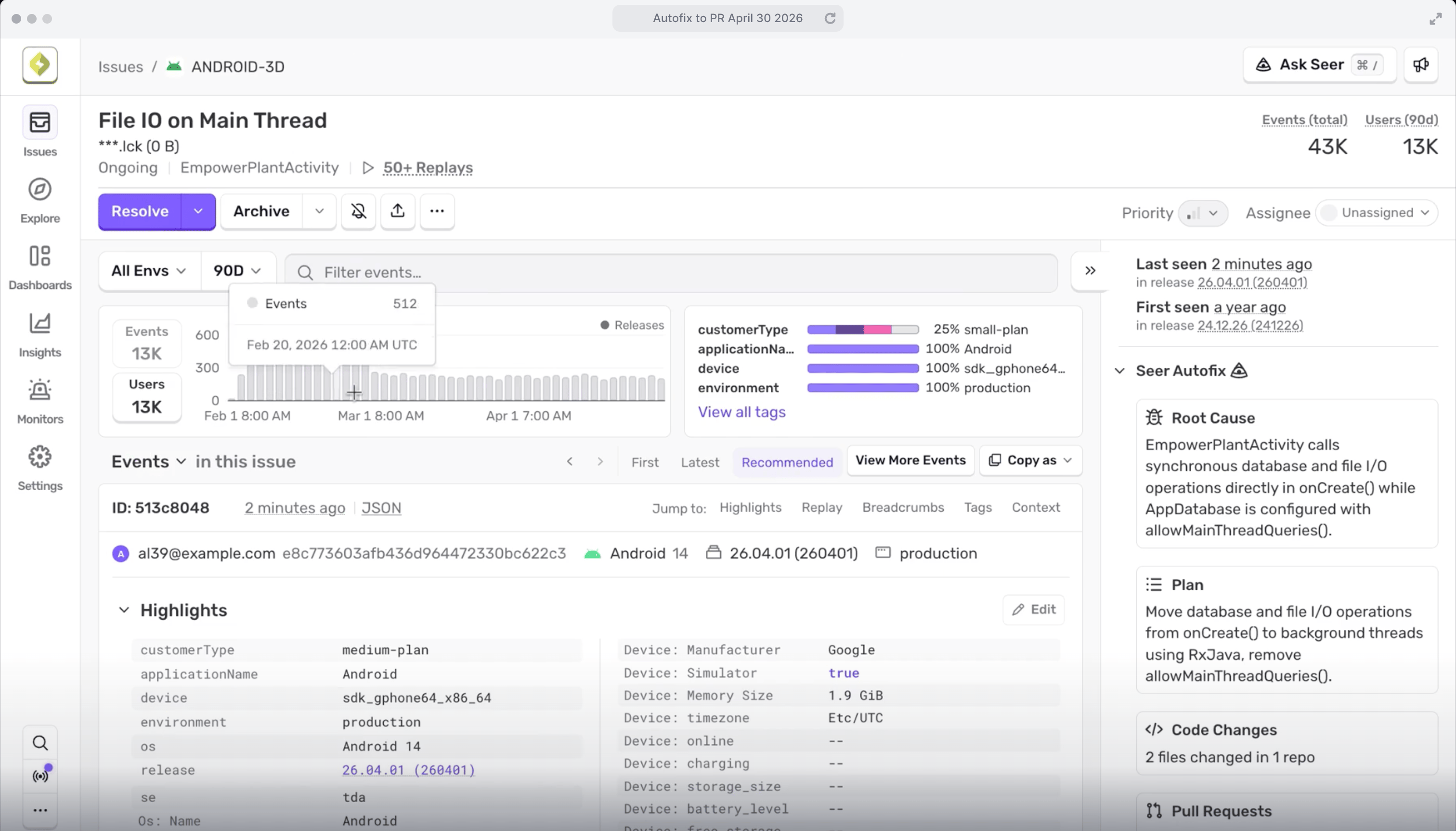 Screenshot of Sentry: Seer