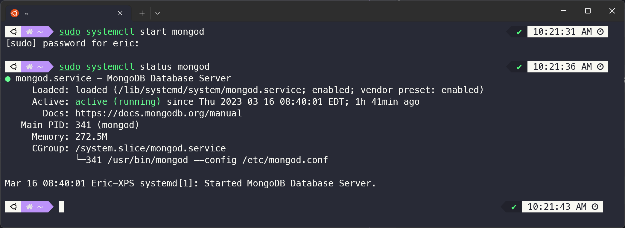 Start MongoDB