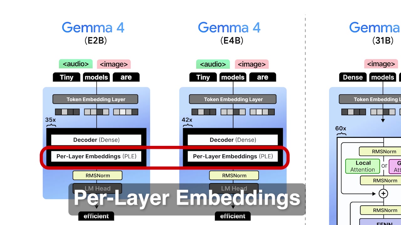 Diagram explaining the concept of Per-Layer Embeddings