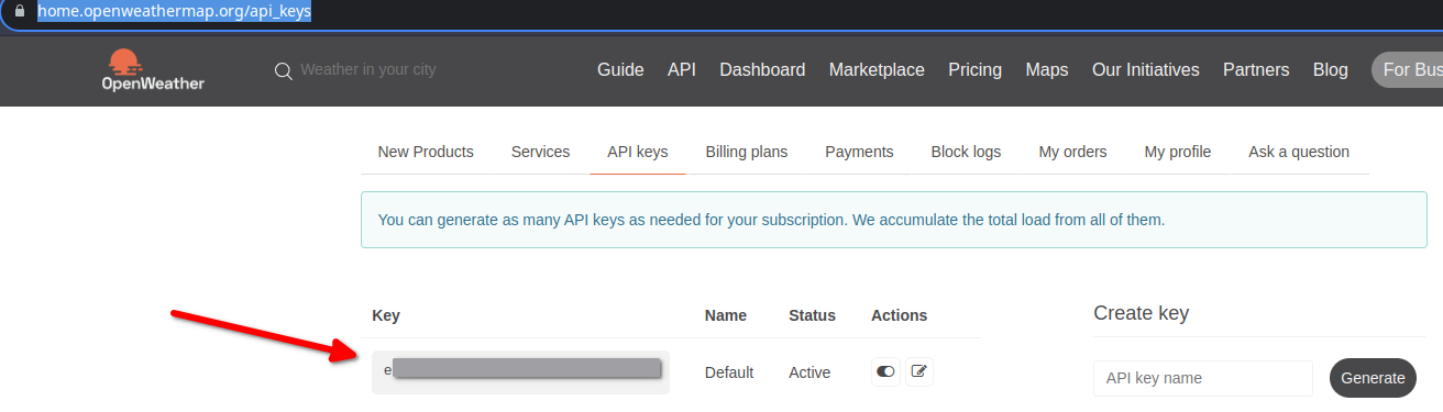 OpenWeather API Key