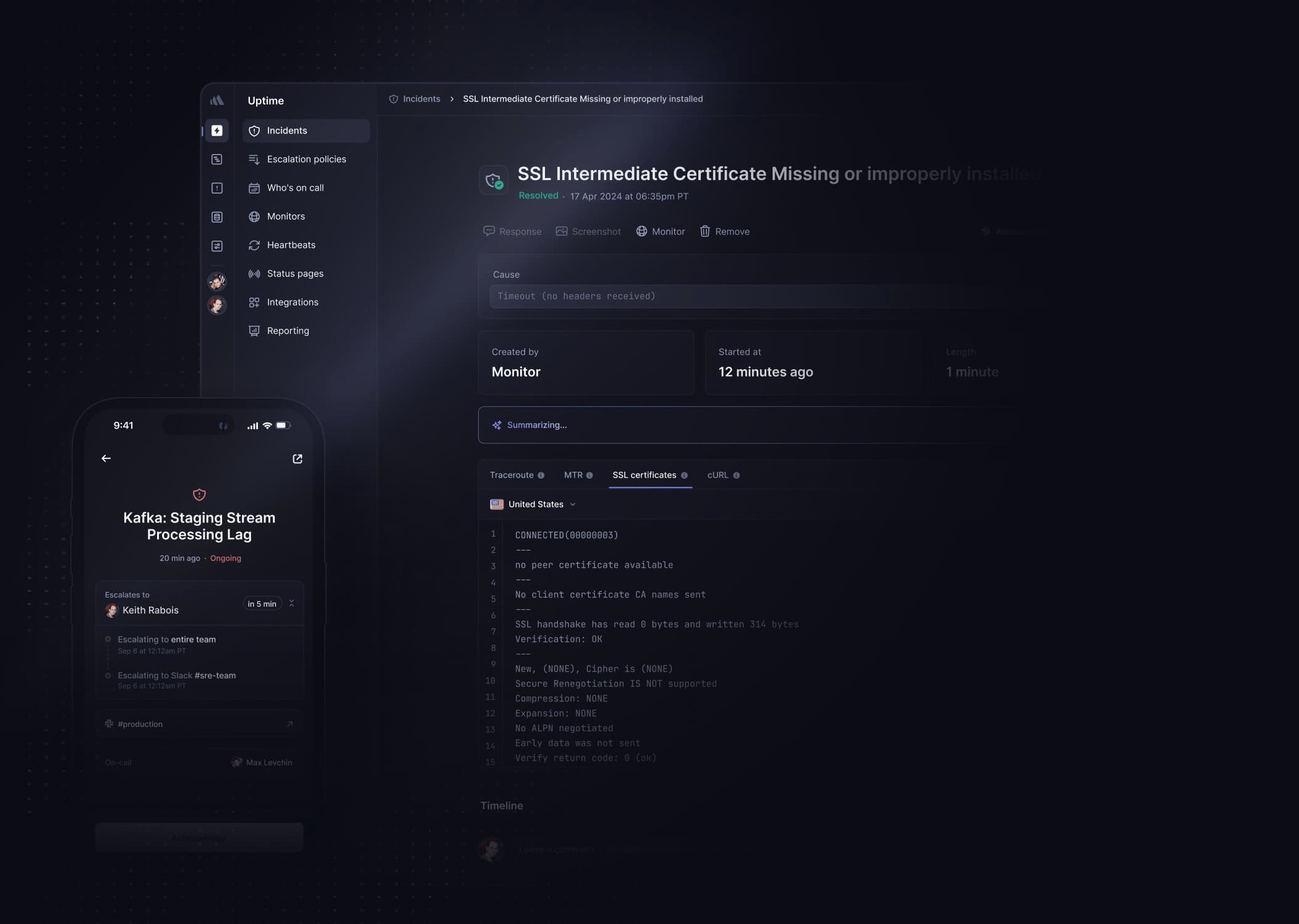 Better Stack interface