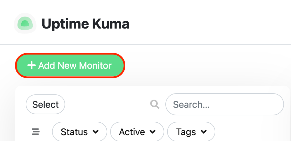 Screenshot of Add New Monitor button